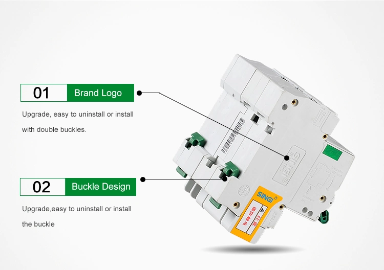 Sg65le-63 2p Singi Electric Low Voltage MCB RCBO Miniature Circuit Breaker