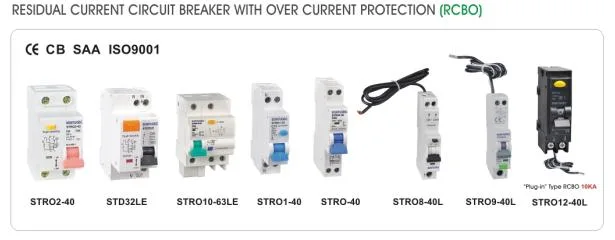 18mm Width 1p+N 40A/30mA Plug in Type 6ka Single Phase ELCB Earth Leakage Circuit Breaker RCBO with Earth Wire Protection Function