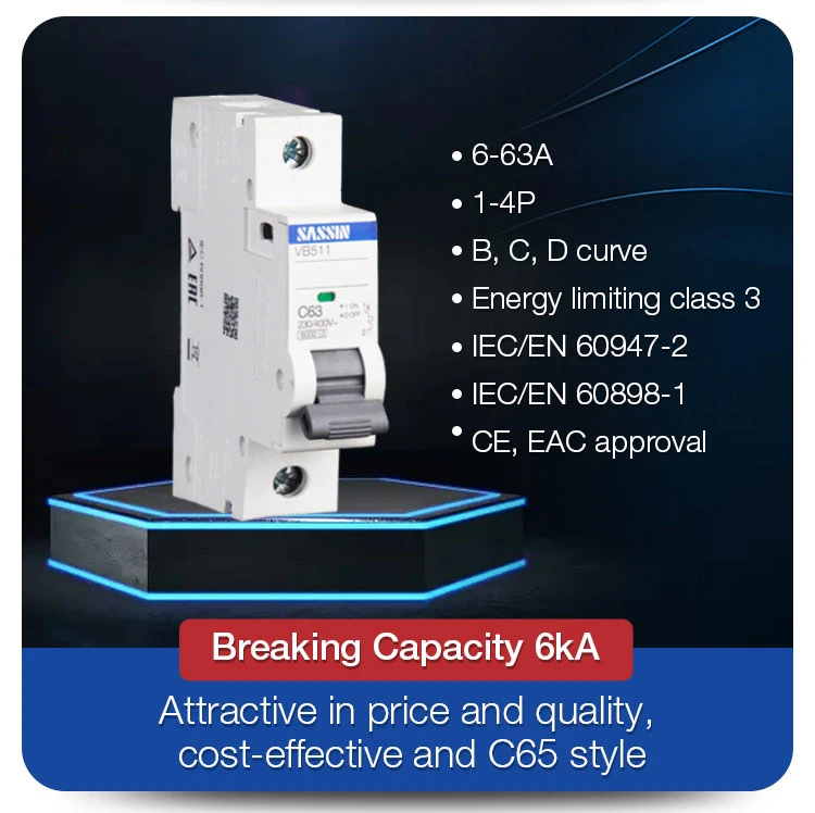 Sassin MCB Vb511 16A Miniature Circuit Breakers 50/60Hz Used Energy and Infrastructure