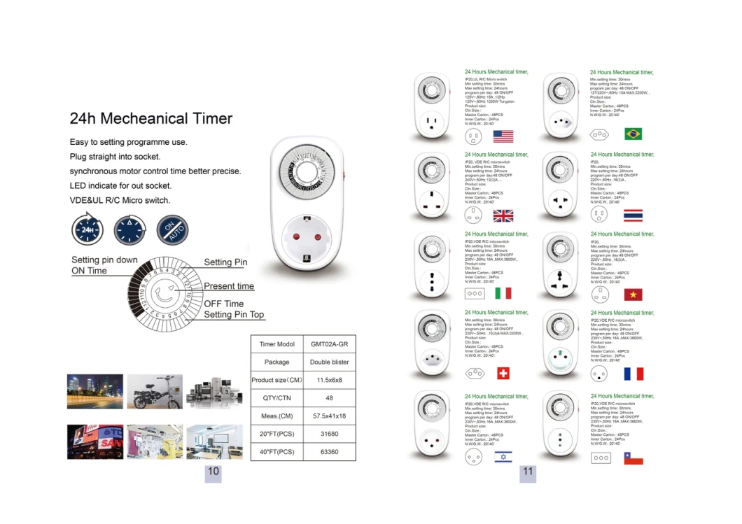 USA American Type Mechanical Plug Day Timer Switch Socket