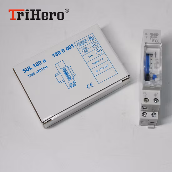 Sul180A Tagesprogramm-Timer, 1 Kanal, analoger 24-Stunden-mechanischer Zeitschalter für Zeit- und Lichtsteuerung